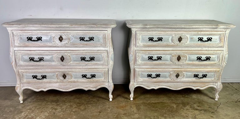 Pair of 1930’s French Louis XV Style Painted Commodes