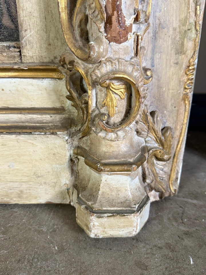 Pair of 19th C. Italian Door Surrounds w/ Antique Mirror