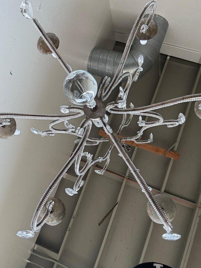 Italian Crystal Beaded Chandelier, Mid-20th Century