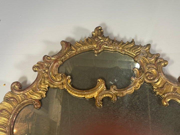 Pair of Italian Rococo Revival Giltwood Mirrors, Circa 1850–1870