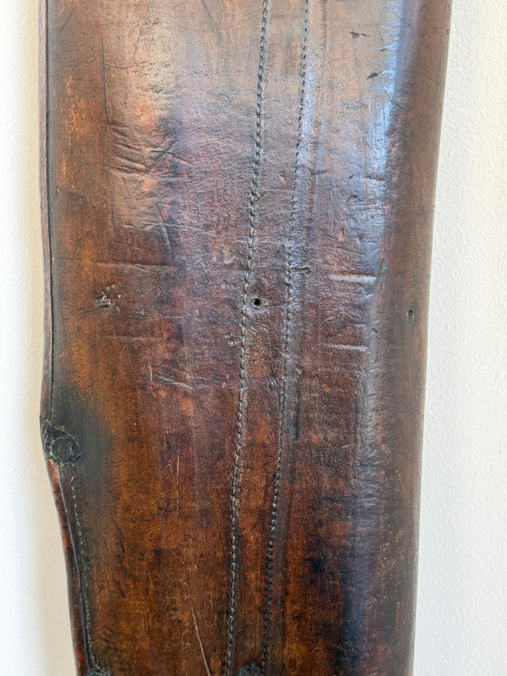 Antique 19th C. Cavalry Leather Rifle Scabbard - Original Hand-Stitched Saddle
