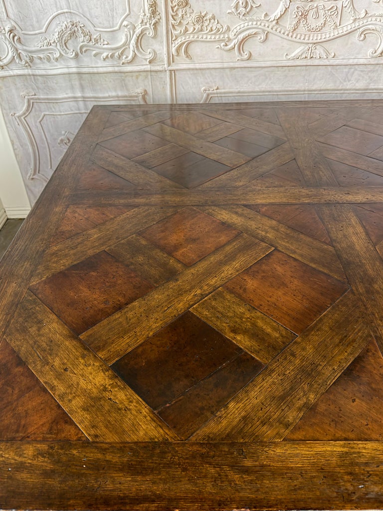 Monumental French Parquet of Versailles Convertible Dining Table
