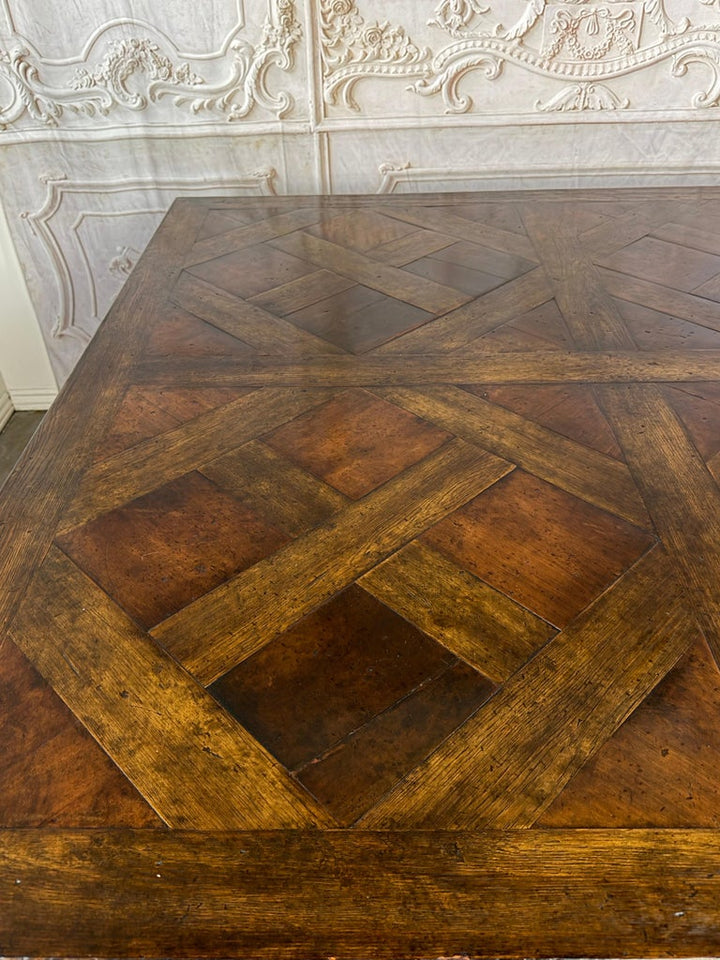 Monumental French Parquet of Versailles Convertible Dining Table