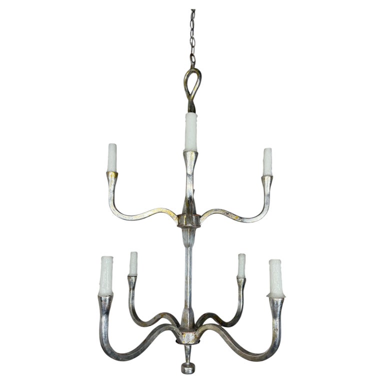 Gilt Gold Metal Leaf Chandelier by Miamar Home