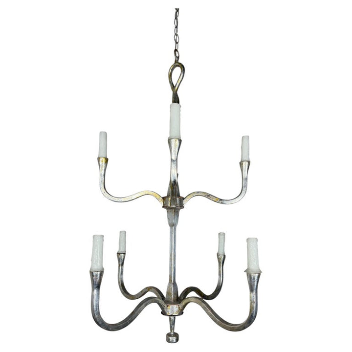 Gilt Gold Metal Leaf Chandelier by Miamar Home