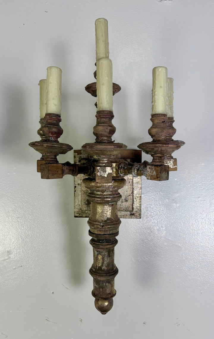 Pair of 19th C. Italian 5-Light Sconces