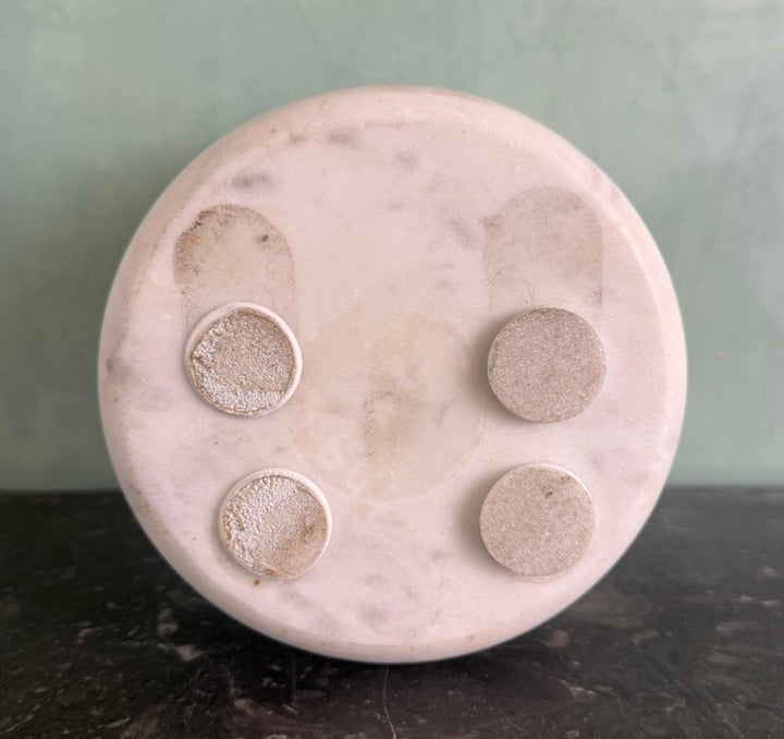 Hand-Carved Alabaster Cylinder Vessel / Urn with Soft Veining