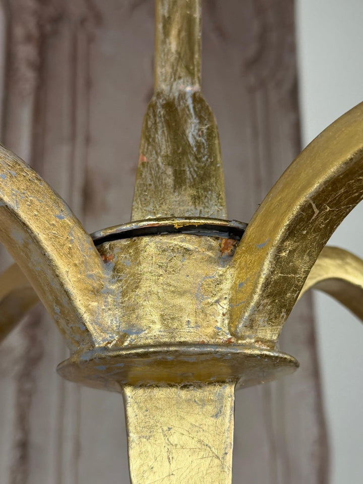 Gilt Gold Metal Leaf Chandelier by Miamar Home