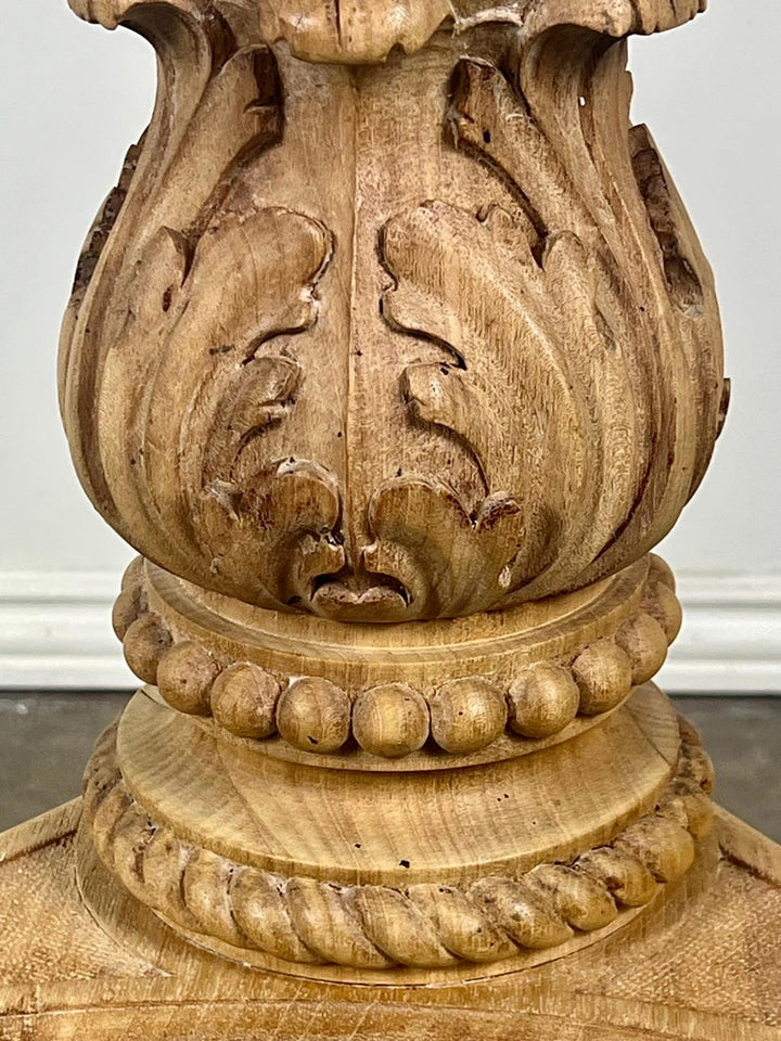 19th C. French Carved Bleached Walnut Standing Lamp