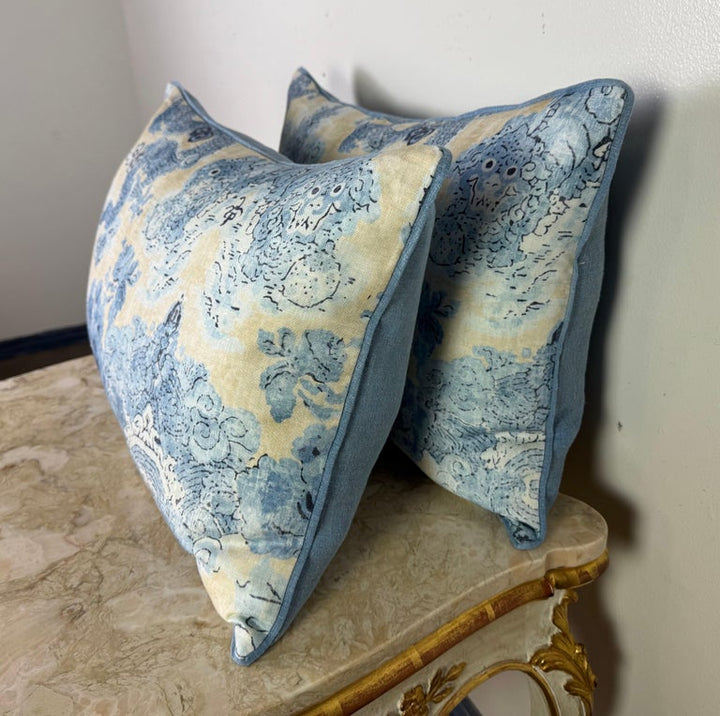Pair of Custom Linen Dragon Pillows