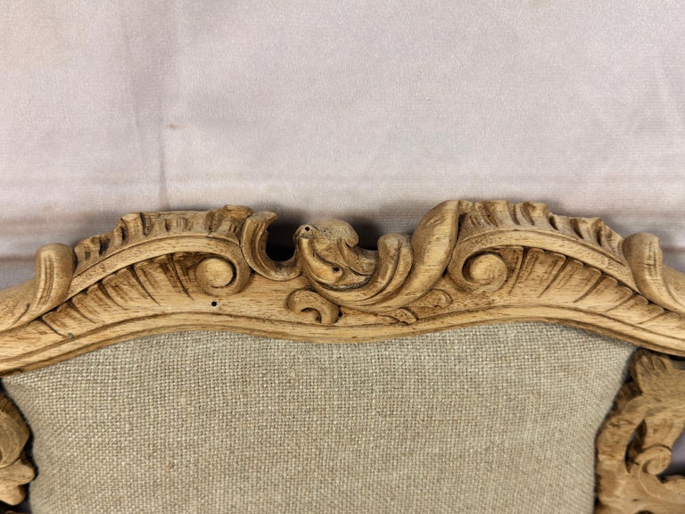 Antique Venetian Rococo Pierced Bench Settee- Hand Carved Bleached Walnut