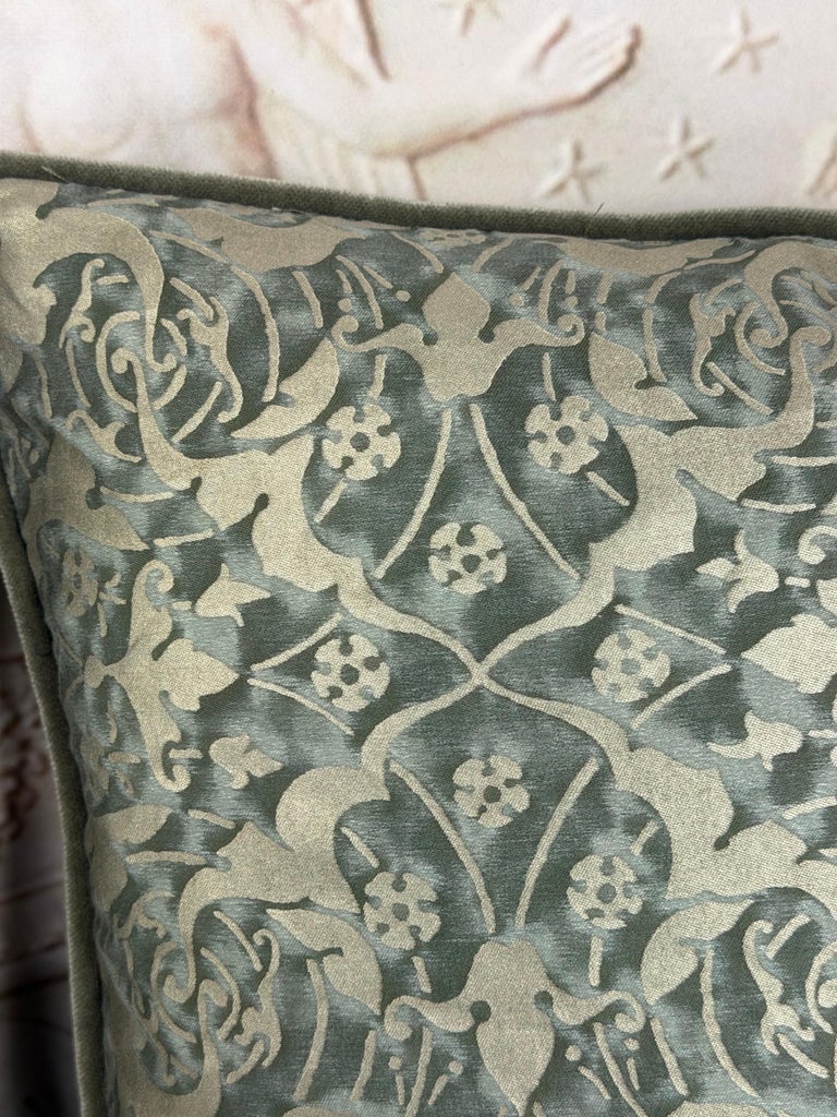 Pair Of Authentic Venetian Oneiroi Patterned Fortuny Pillows