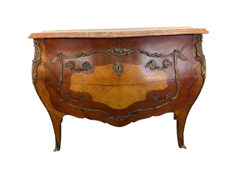 Pair of Spanish Bombe Chests with Portuguese Marble Tops
