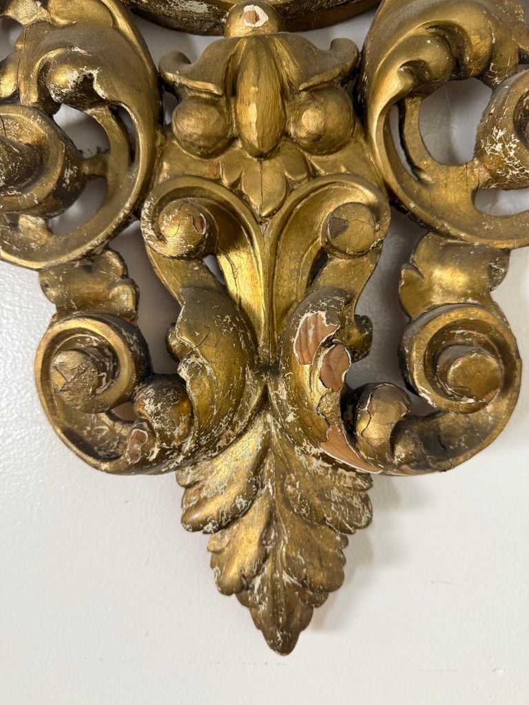 19th-Century Italian Baroque-Style Carved and Giltwood Mirror