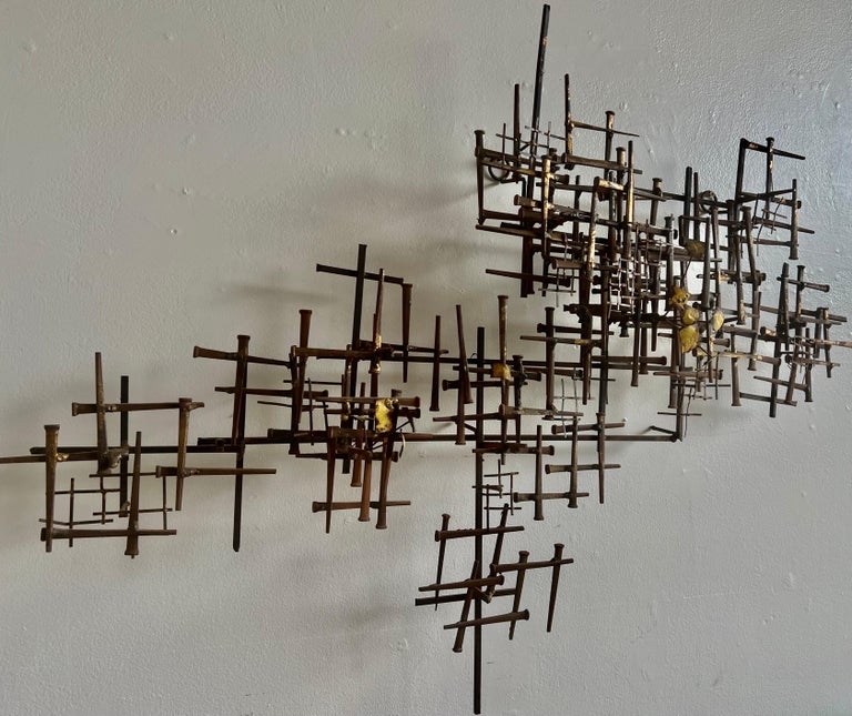 Mid Century Brutalist Nail Wall Art