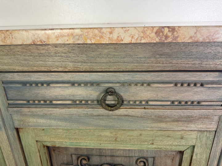 19th Century Italian Neoclassical Demilune Credenza with Marble Top