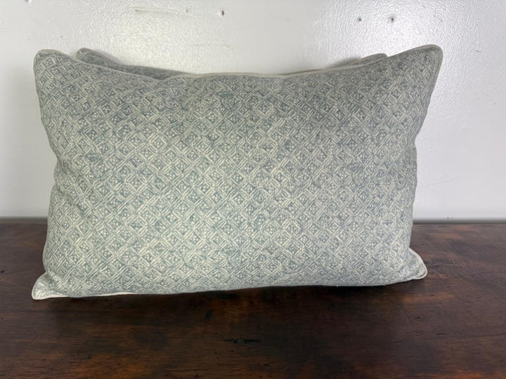 Pair of Contemporary Printed Linen Pillows with Belgian Linen Backs