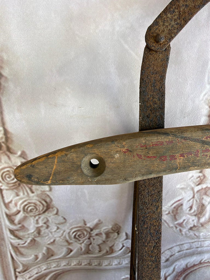 Antique American Wooden Sled with Original Red Graphics