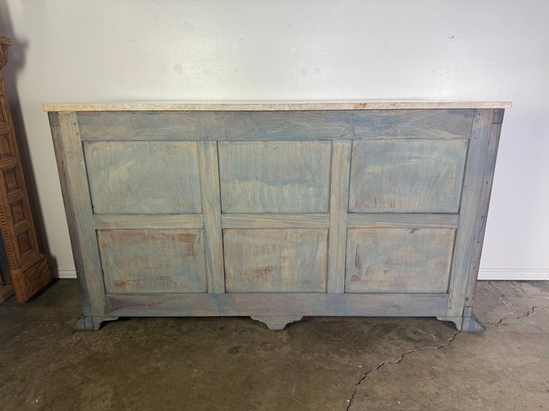 19th Century Italian Neoclassical Demilune Credenza with Marble Top