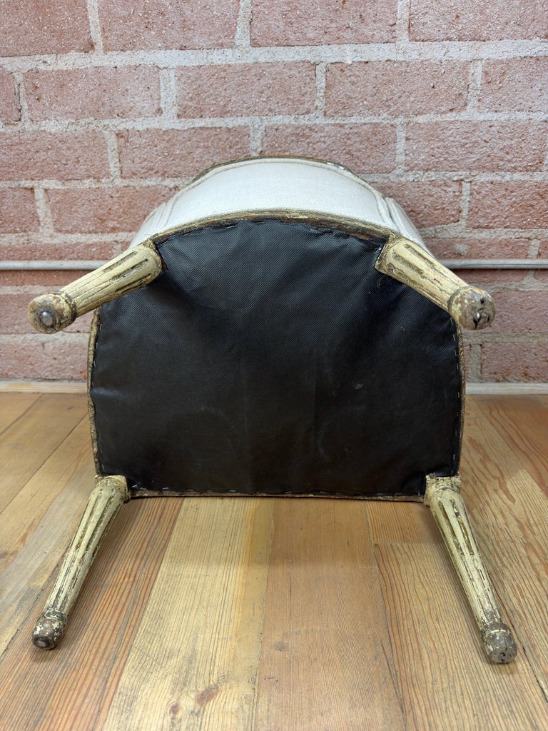 Antique French Louis XVI Petite Corbeille Vanity Chair