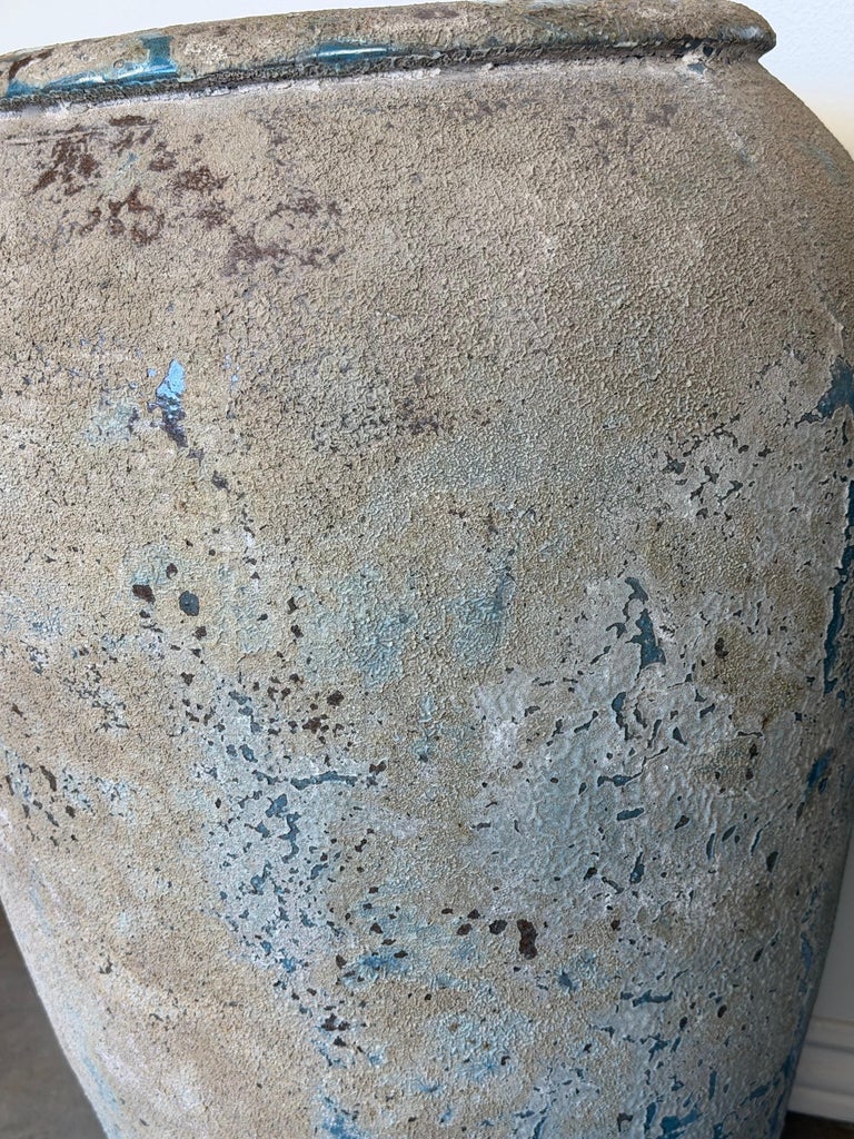 Pair of Monumental Antique Water Jars - Large with Original Turquoise Glaze
