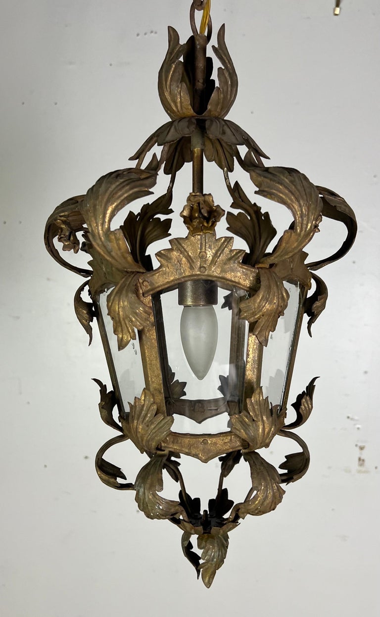 19th C. Italian Gilt Metal Tole Lantern