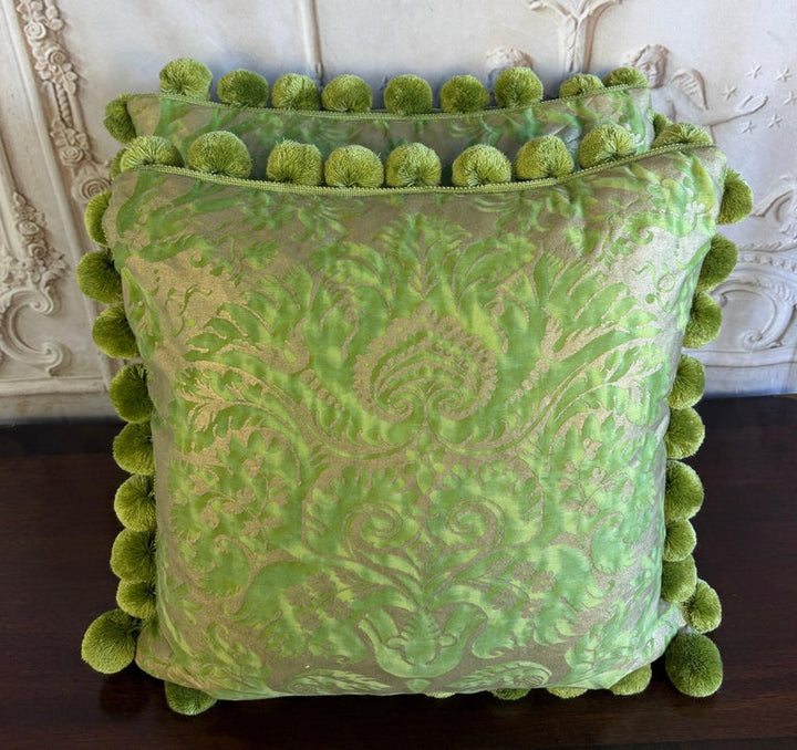 Pair of Custom Venetian Mariano Fortuny Damask Pillows