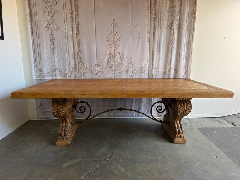 Italian Tuscan Revival Extendable Dining Table