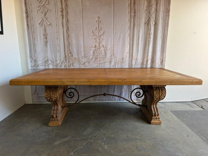 Italian Tuscan Revival Extendable Dining Table