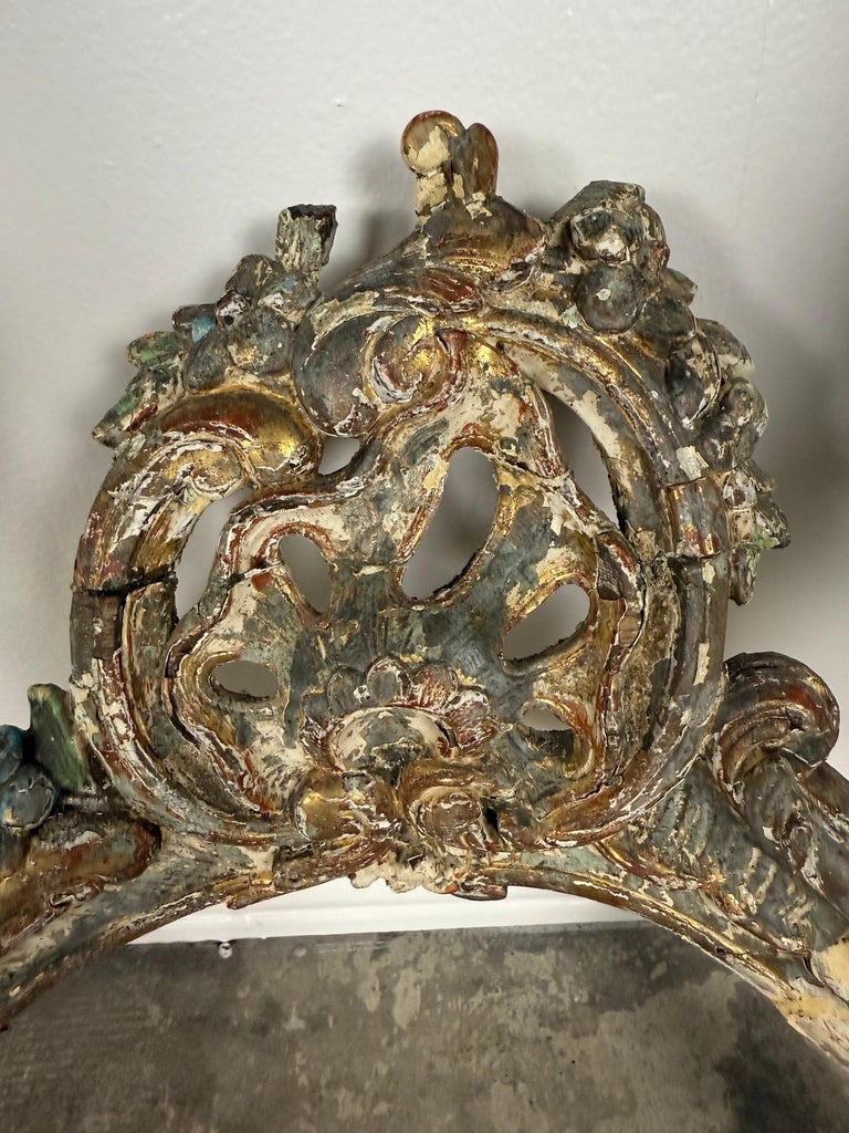 19th-Century Italian Rococo Painted and Giltwood Console Table