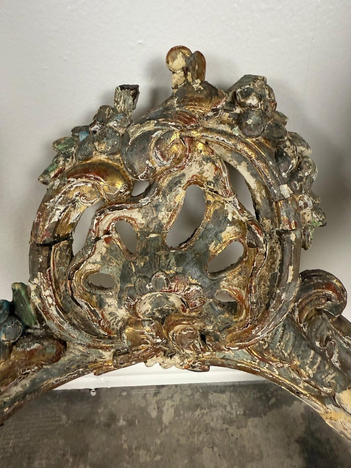 19th-Century Italian Rococo Painted and Giltwood Console Table