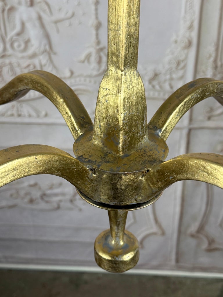 Gilt Gold Metal Leaf Chandelier by Miamar Home