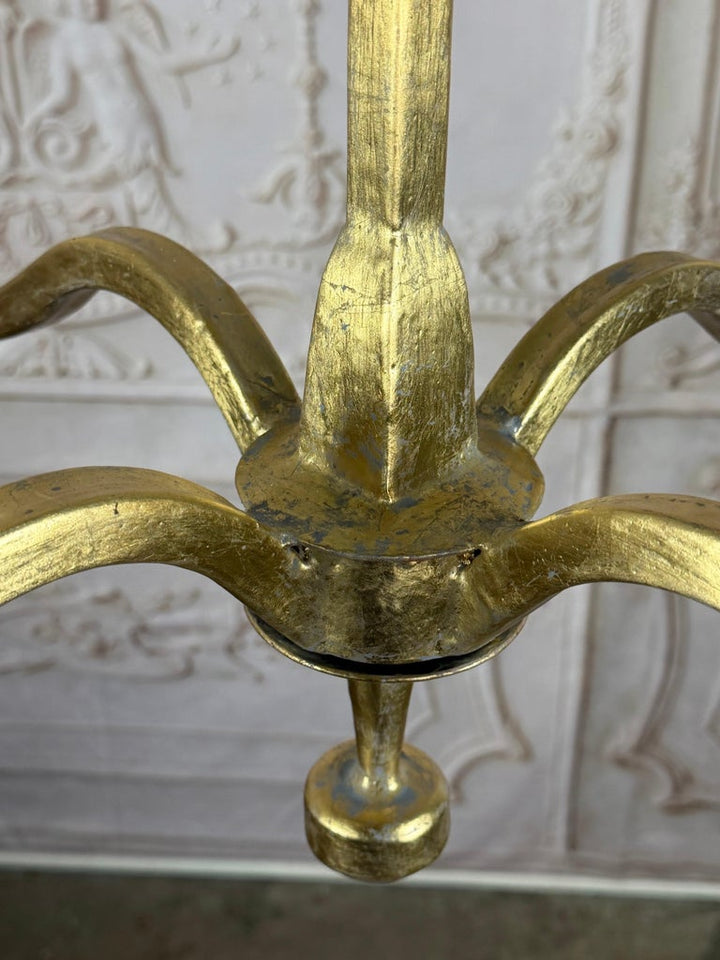 Gilt Gold Metal Leaf Chandelier by Miamar Home