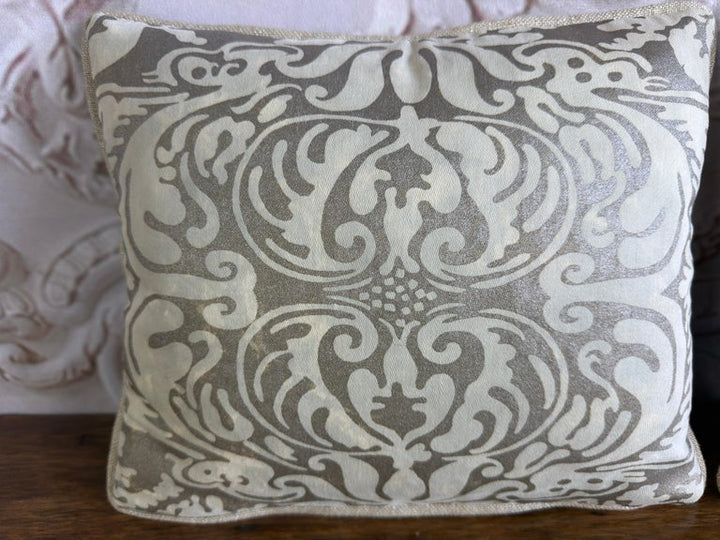 Italian Fortuny Damask Pillows, Couture Textile Art, Custom Made, New