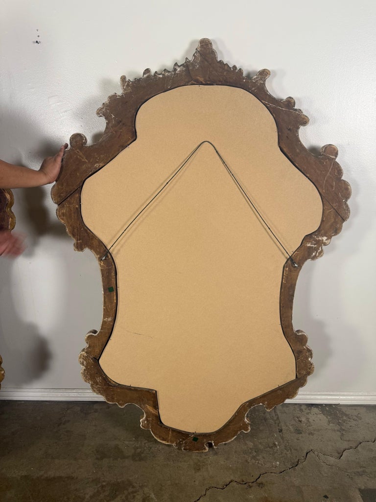 Pair of Italian Rococo Revival Giltwood Mirrors, Circa 1850–1870