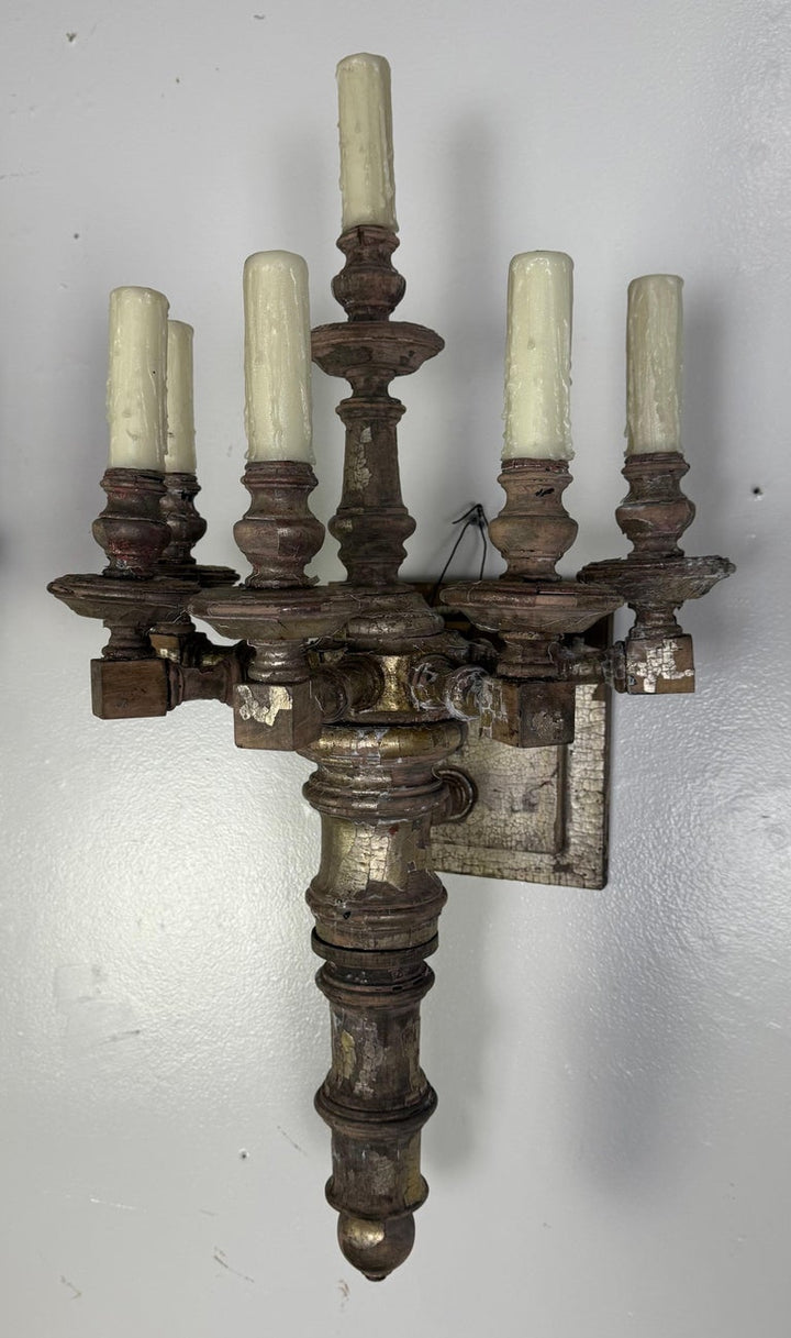 Pair of 19th C. Italian 5-Light Sconces