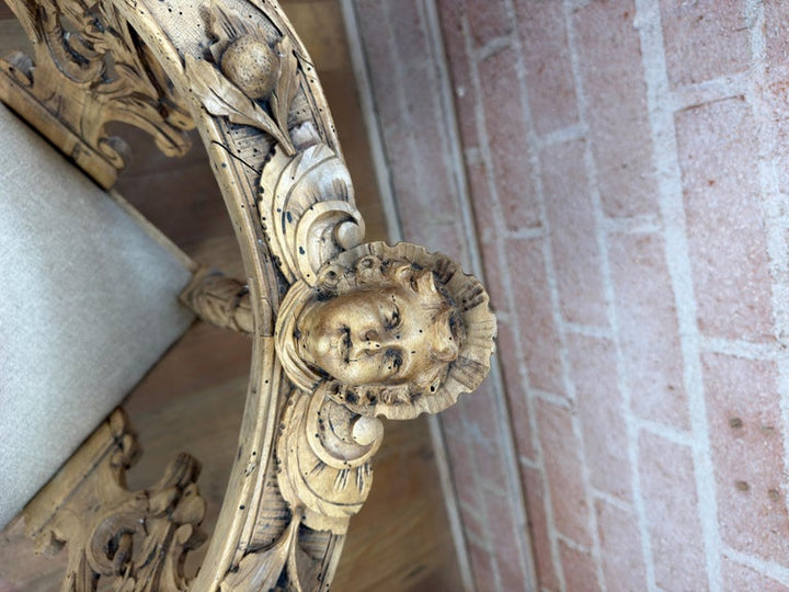 19th Century Italian Renaissance Venetian Tête-à-Tête Courting Bench w/ Cherubs