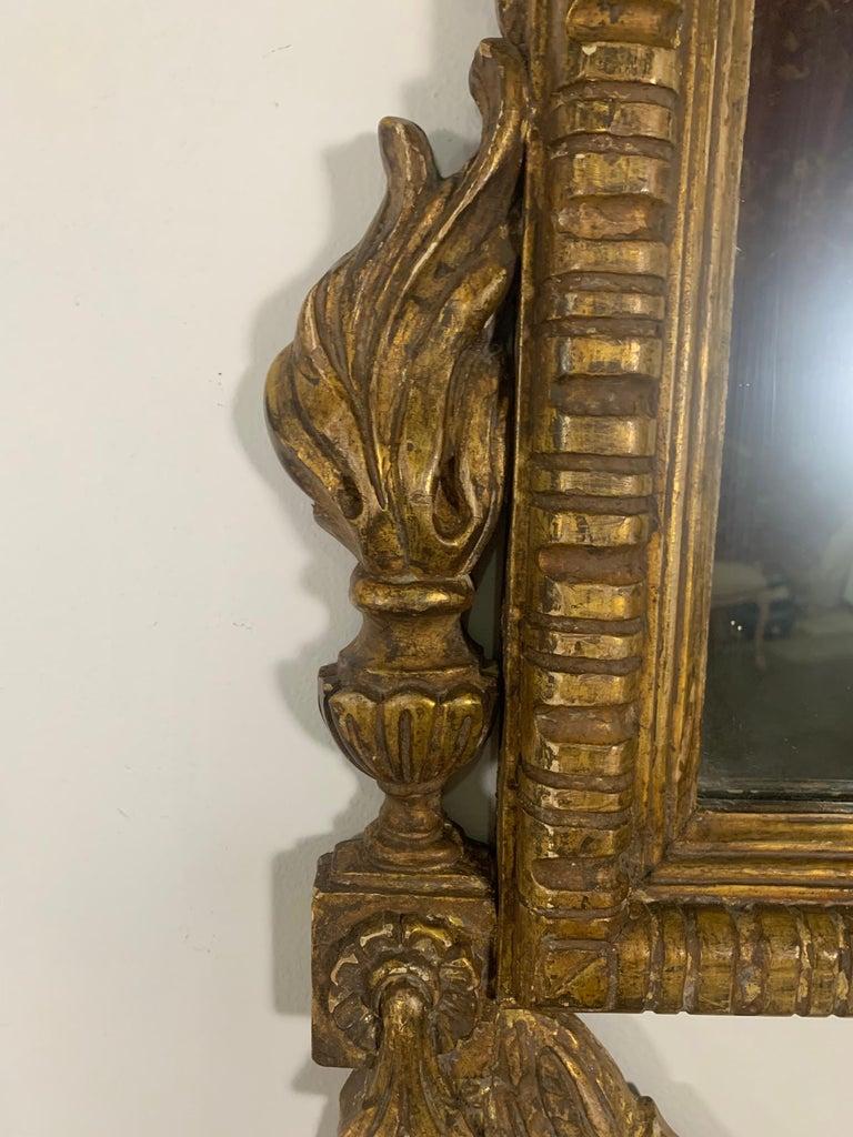 Pair of Monumental Italian Style Gilt Wood Mirrors C. 1930's