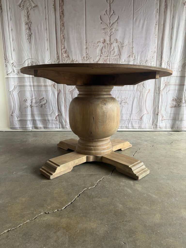Rustic Walnut Pedestal Dining Table By Miamar Home