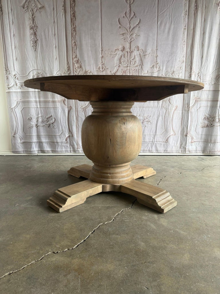 Rustic Walnut Pedestal Dining Table By Miamar Home