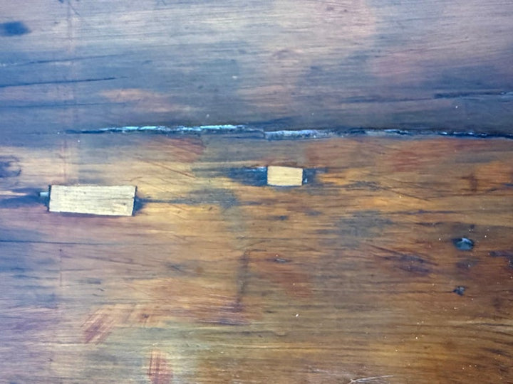 Rustic Trestle Dining Table with Handcrafted Plank Top, Mid-20th Century