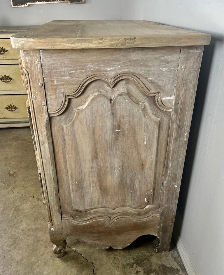 18th C. French Carved Buffet with Distressed Painted Finish