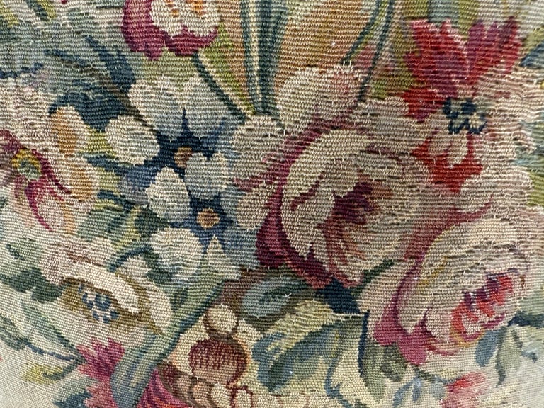 Pair of Custom Aubusson Tapestry and Velvet Pillows by Melissa Levinson