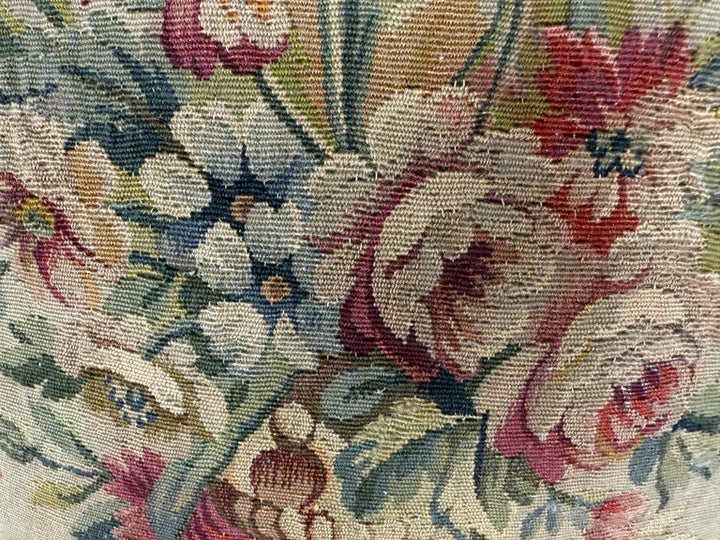 Pair of Custom Aubusson Tapestry and Velvet Pillows by Melissa Levinson