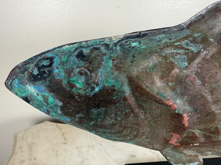 Antique Copper Fish on Iron Base