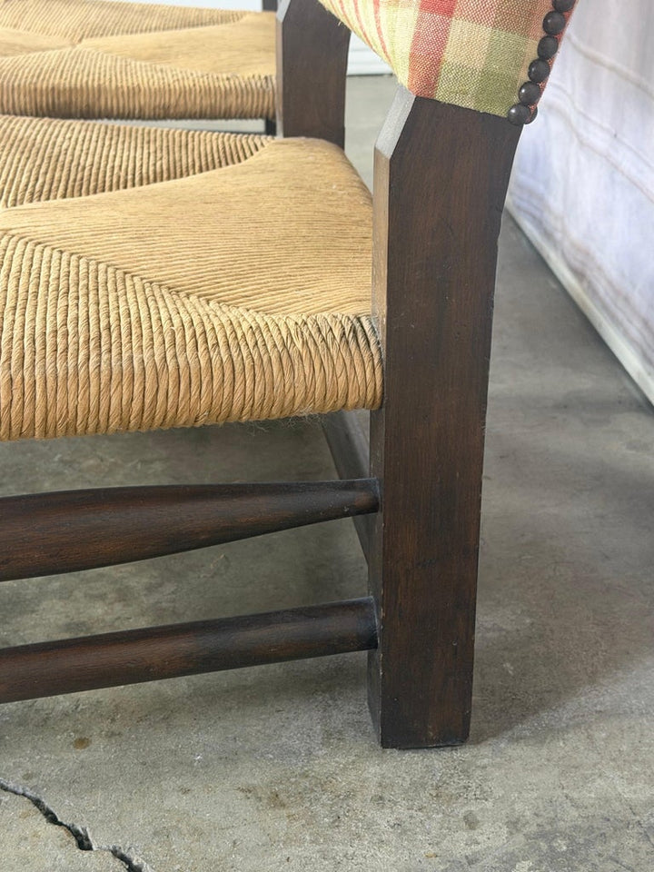 Pair of French Country Style Lounge Chairs w/ Ottomans