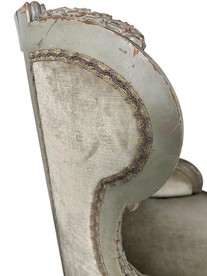 Pair of French Louis XVI Style Painted Bergères