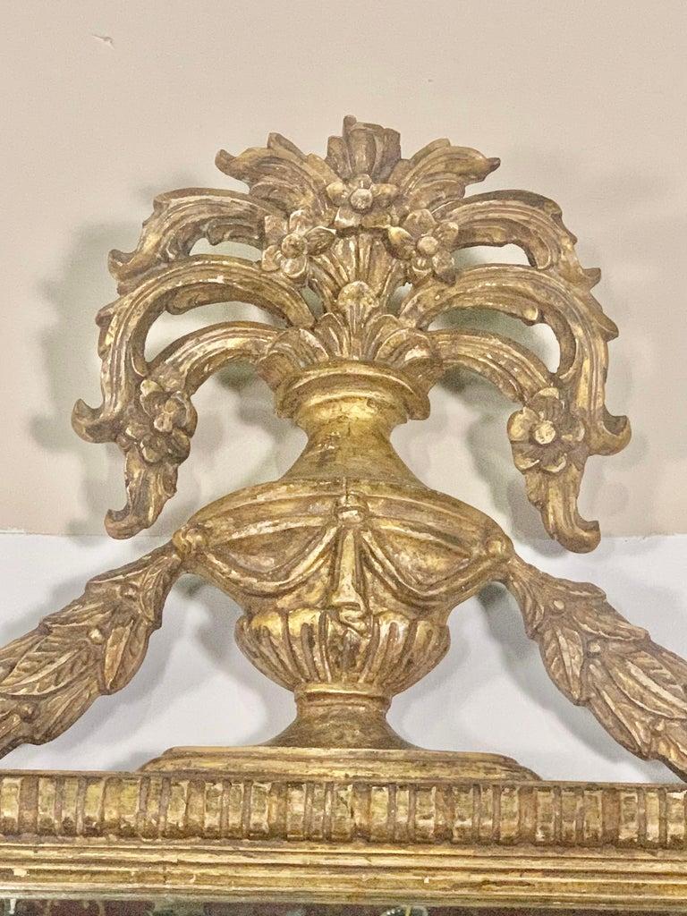 Pair of Monumental Italian Style Gilt Wood Mirrors C. 1930's