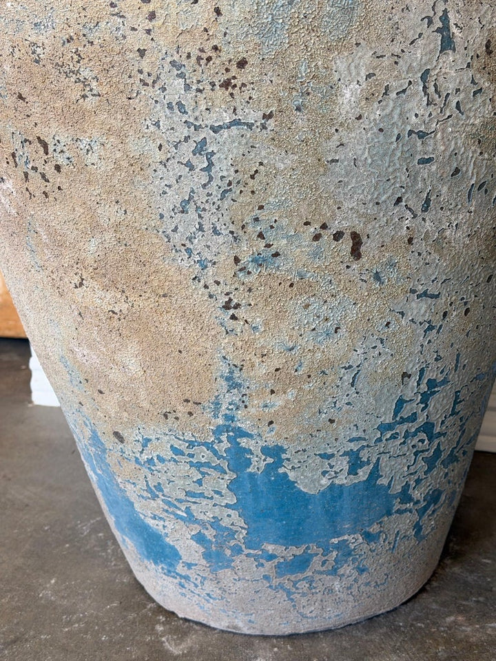 Pair of Monumental Antique Water Jars - Large with Original Turquoise Glaze