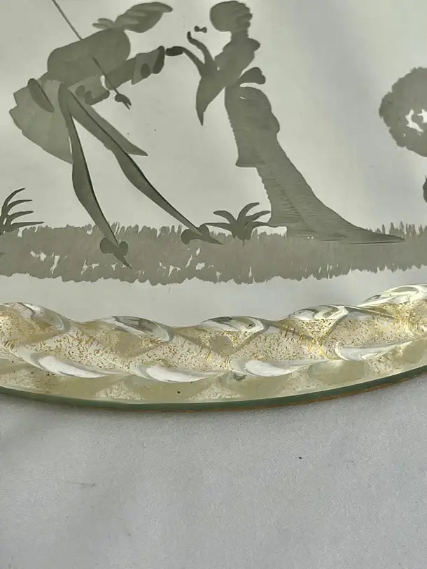 Pour Le Bain-Murano Venetian Etched Mirrored Tray